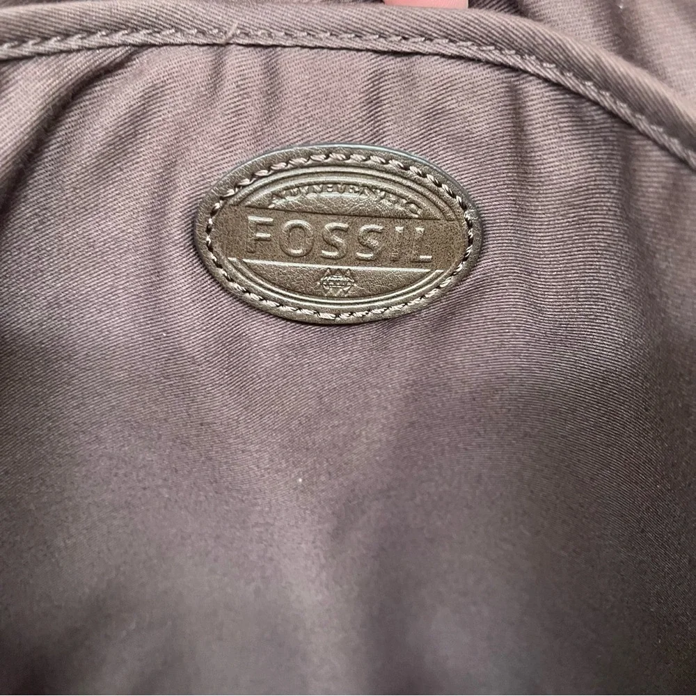 FOSSIL Field messenger crossbody laptop bag navy blue canvas